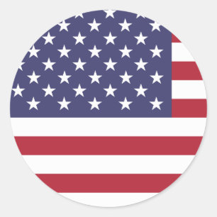 Amerikaanse vlag ronde sticker