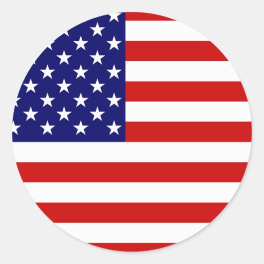 Amerikaanse vlag ronde sticker (Voorkant)