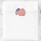 Amerikaanse vlag ronde sticker (Tas)