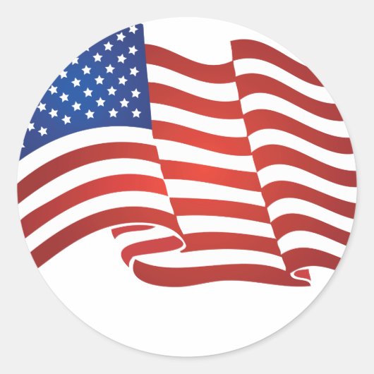 Amerikaanse vlag ronde sticker (Voorkant)