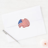 Amerikaanse vlag ronde sticker (Envelop)