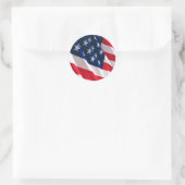 Amerikaanse vlag ronde sticker (Tas)