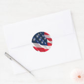 Amerikaanse vlag ronde sticker (Envelop)