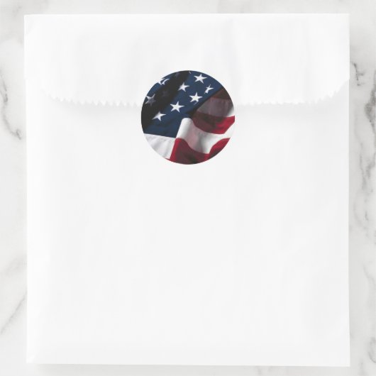 Amerikaanse vlag ronde sticker (Tas)