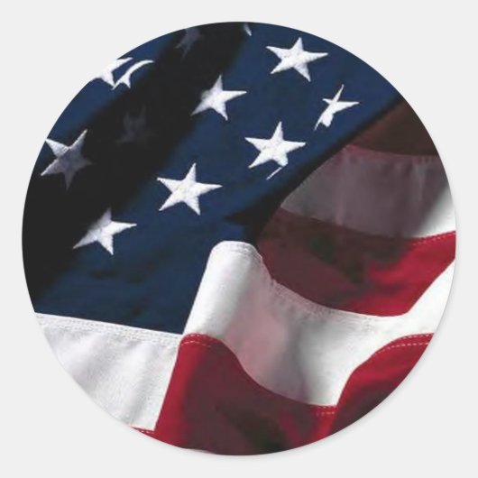 Amerikaanse vlag ronde sticker (Voorkant)