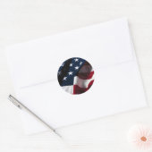 Amerikaanse vlag ronde sticker (Envelop)