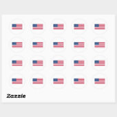 Amerikaanse vlag ronde sticker (Vel)