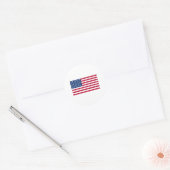 Amerikaanse vlag ronde sticker (Envelop)