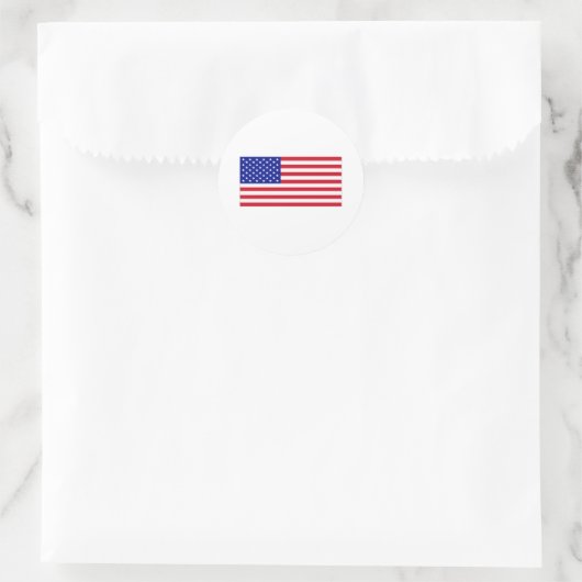 Amerikaanse vlag ronde sticker (Tas)