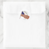 Amerikaanse vlag ronde sticker (Tas)