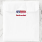 Amerikaanse vlag ronde sticker (Tas)
