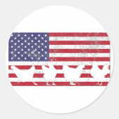Amerikaanse vlag ronde sticker (Voorkant)