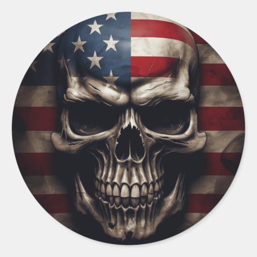 Amerikaanse vlag ronde sticker (Voorkant)