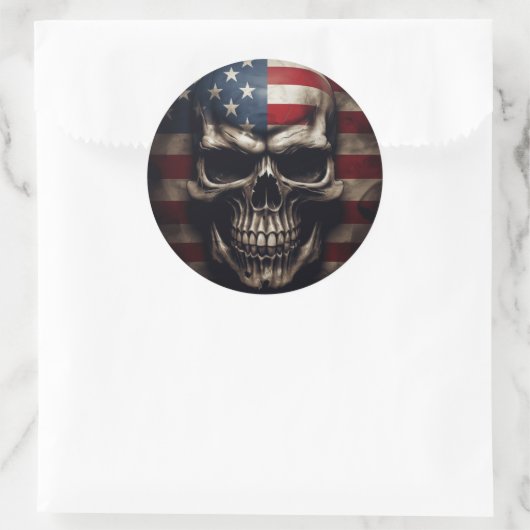 Amerikaanse vlag ronde sticker (Tas)