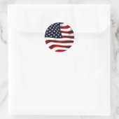 Amerikaanse vlag ronde sticker (Tas)