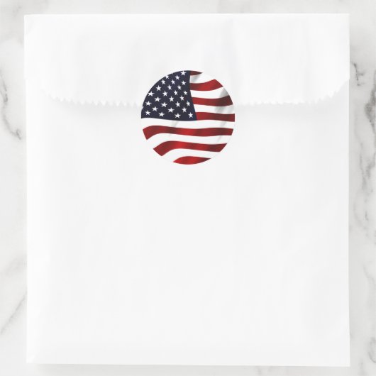 Amerikaanse vlag ronde sticker (Tas)