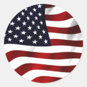Amerikaanse vlag ronde sticker (Voorkant)