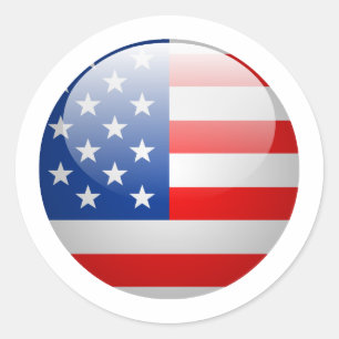 Amerikaanse vlag ronde sticker