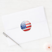 Amerikaanse vlag ronde sticker (Envelop)