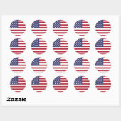 Amerikaanse vlag ronde sticker (Vel)
