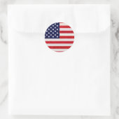 Amerikaanse vlag ronde sticker (Tas)