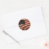 Amerikaanse vlag ronde sticker (Envelop)
