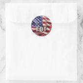 Amerikaanse vlag ronde sticker (Tas)