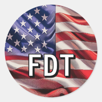 Amerikaanse vlag ronde sticker