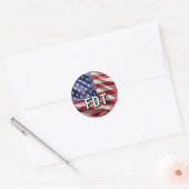 Amerikaanse vlag ronde sticker (Envelop)