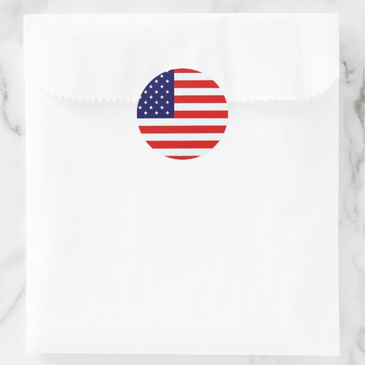 Amerikaanse vlag ronde sticker (Tas)