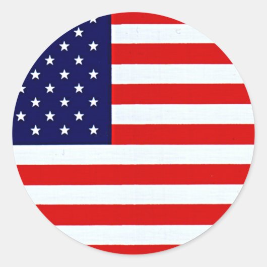 Amerikaanse vlag ronde sticker (Voorkant)