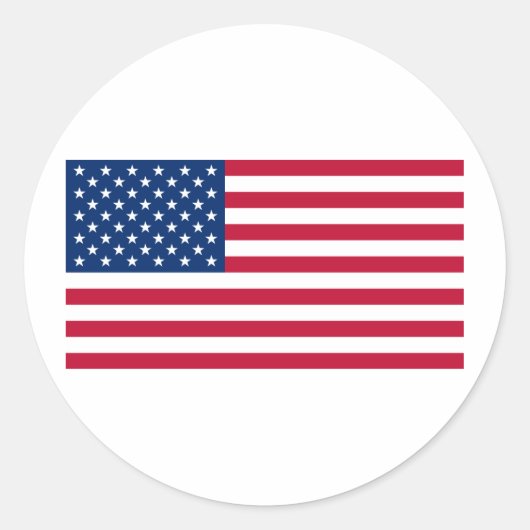 Amerikaanse vlag ronde sticker (Voorkant)