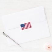 Amerikaanse vlag ronde sticker (Envelop)