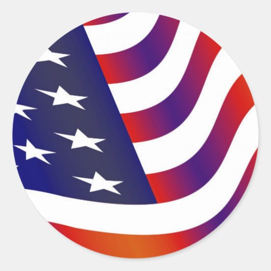 Amerikaanse vlag ronde sticker (Voorkant)