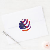 Amerikaanse vlag ronde sticker (Envelop)