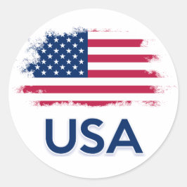 Amerikaanse vlag ronde sticker