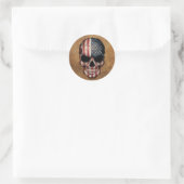 Amerikaanse vlag ronde sticker (Tas)