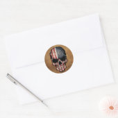 Amerikaanse vlag ronde sticker (Envelop)