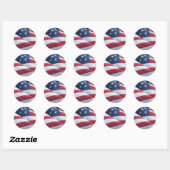 Amerikaanse vlag ronde Stickers (Vel)