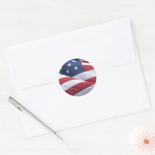 Amerikaanse vlag ronde Stickers (Envelop)