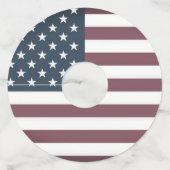Amerikaanse vlag ronde wijnglas labels (Voorkant)