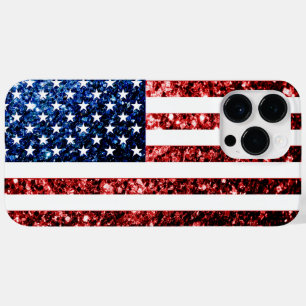 Amerikaanse vlag rood blauw fonkelt glitters bling Case-Mate iPhone 14 pro max hoesje