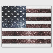 Amerikaanse vlag rood blauw fonkelt glitters cadeaupapier (Vlak)