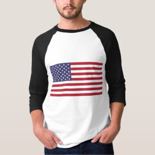 Amerikaanse vlag rood blauw patriottisch zwart shi t-shirt