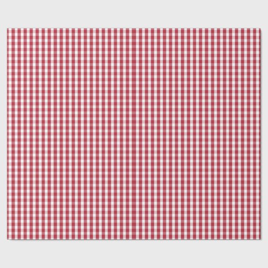 Amerikaanse vlag Rood en Witte Gingham gecontrolee Cadeaupapier (Zoom)