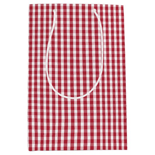 Amerikaanse vlag Rood en Witte Gingham gecontrolee Medium Cadeauzakje (Voorkant)