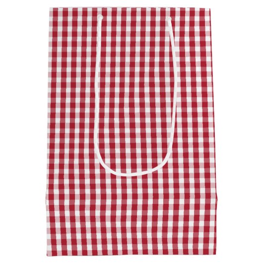 Amerikaanse vlag Rood en Witte Gingham gecontrolee Medium Cadeauzakje (Achterkant)