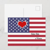 Amerikaanse vlag & rood hart - VS/sportfan Briefkaart (Voorkant / Achterkant)