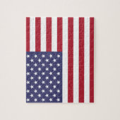 Amerikaanse vlag & rood hart - VS/sportfan Legpuzzel (Verticaal)