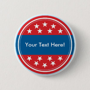  Amerikaanse vlag - Rood Ronde Button 5,7 Cm